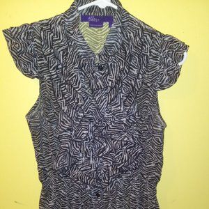 3/$15, Miley Cyrus Max Izria Ruffle Blouse Sz. L